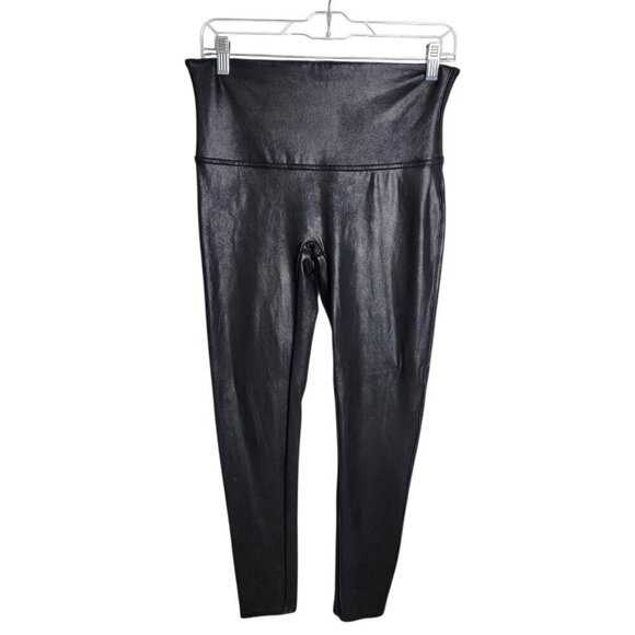 Spanx Faux Leather Leggings 2437Q Black Women’s XL Petite Career Grunge Classic - Picture 3 of 10